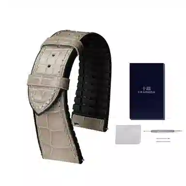 十瑞鳄鱼皮手表带橡胶表带男适用于江诗丹顿百达翡丽伯爵宝珀手表带万国浪琴积家欧米茄手表男女蝴蝶扣款