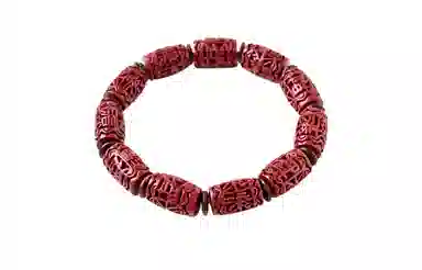 灵菲 财源滚滚 新中式朱砂佛珠文玩 本命年平安转运 礼物 生日送礼 复古简约大气素圈实用 雕刻桶珠 紫金砂 手串 男款 朱砂  朋友