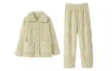 安之伴 锁温保暖宽松休闲秋冬睡衣灯笼纹加绒加厚家居套装 女款