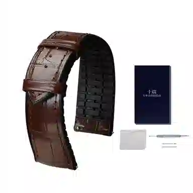 十瑞鳄鱼皮手表带橡胶表带男适用于江诗丹顿百达翡丽伯爵宝珀手表带万国浪琴积家欧米茄手表男女蝴蝶扣款