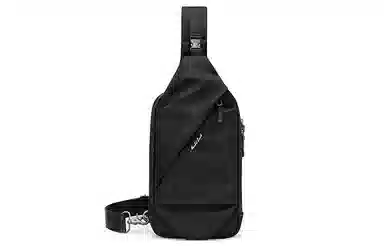 马莎兰缇 纯色防水运动大容量运动休闲斜挎版户外 尼龙布 单肩包胸包旅行包 常规 男款 黑色