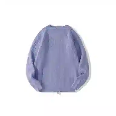 我是大卫 纯色休闲圆领拉链开衫针织衫 男女同款