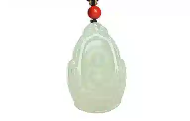 印象眸 新中式古风国潮观音佛公 和田玉 项链 男女同款情侣款 青白玉