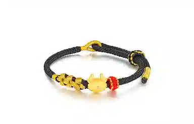 曼卡龙 祥龙献瑞龙年生肖无氰硬金可爱显气质 足金 一口价 黄金手链 女款