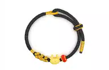 曼卡龙 祥龙献瑞龙年生肖无氰硬金可爱显气质 足金 一口价 黄金手链 女款