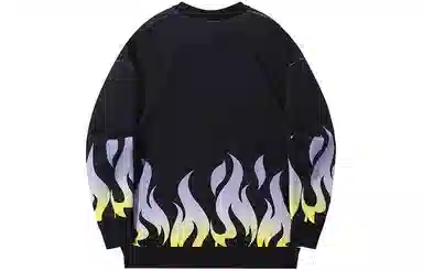 中国李宁 火焰套头宽松长袖针织衫 男女同款 黑色