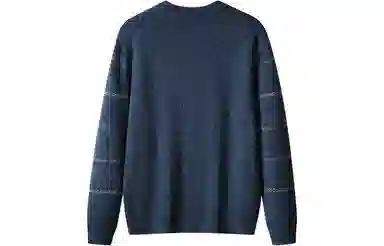 恒源祥 撞色条纹半高领套头针织毛衣 男款