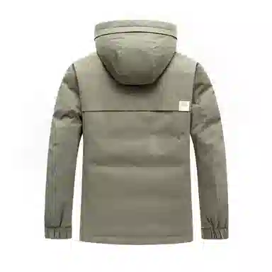 鸭鸭 山系户外加厚保暖多口袋工装风休闲宽松连帽套头羽绒服 男女同款