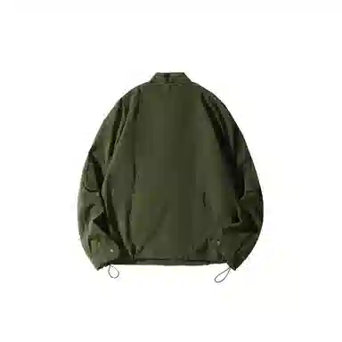 我是大卫 韩版基础百搭纯色拉链宽松落肩袖夹克外套 男女同款