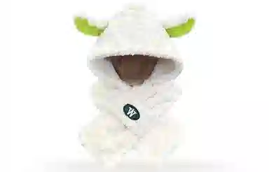 优幽兰 东北加绒加厚 一体式 防风防寒保暖护耳小众 斗篷帽 女款