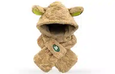 优幽兰 东北加绒加厚 一体式 防风防寒保暖护耳小众 斗篷帽 女款