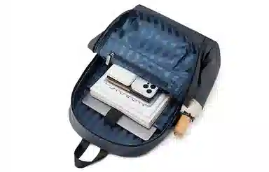 马莎兰缇 经典百搭机能纯色大容量防泼水运动出行商务差旅 织物 书包背包双肩包 大号 男款 黑色/烟灰色