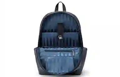 马莎兰缇 经典百搭机能纯色大容量防泼水运动出行商务差旅 织物 书包背包双肩包 大号 男款 黑色/烟灰色