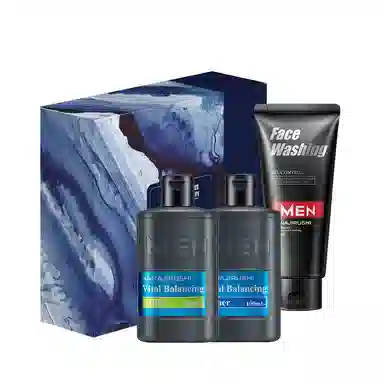 花印男士控油保湿护肤套装水乳洗面奶