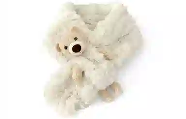 优幽兰 针织加厚护脖子防风防寒保暖搭配可爱小熊休闲高级感 围脖 女款