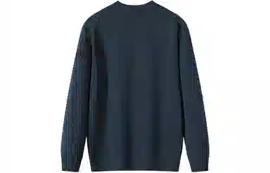 恒源祥 半高领花版纯色纯羊毛针织毛衣 男款