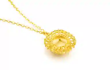 曼卡龙 几何造型简约风格时尚百搭可调节 倒模工艺 足金 按克计价 黄金项链 女款