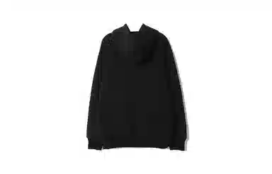 白卷 街头长袖风火刺绣连帽卫衣 男女同款 黑色