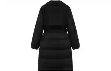 太平鸟 大衣式拼接羽绒服 女款 黑色