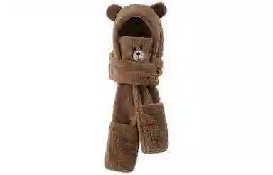 优幽兰 一体式毛绒加厚防风防寒针织保暖高级感休闲 斗篷帽 女款