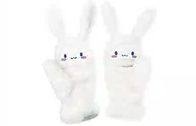 优幽兰 可爱翻盖露指防风防寒骑车设计感小众便携保暖 学生通勤上课骑自行车护手 毛绒 绒线手套 女款