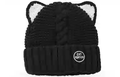 优幽兰 显脸小猫耳针织 加厚 保暖包头 护耳高级感 绒线帽 女款