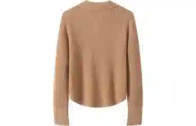 恒源祥 纯色修身羊毛衫坑条毛衣 女款