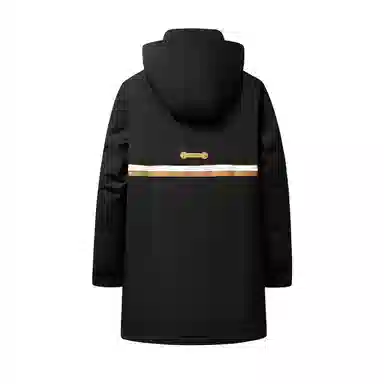 鸭鸭 中长款加厚保暖休闲宽松连帽套头羽绒服 男女同款