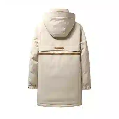 鸭鸭 中长款加厚保暖休闲宽松连帽套头羽绒服 男女同款