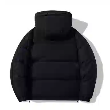 鸭鸭 加厚保暖插色拼接撞色休闲连帽鸭绒套头无性别面包服暗黑羽绒服外套 男女同款