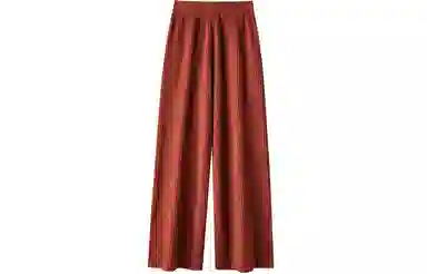 恒源祥 纯色高腰羊毛针织松紧系带阔腿休闲裤 女款