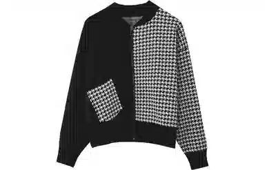 【dme】 千鸟格开衫外搭长袖针织衫 女款 黑色