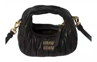 Miu Miu Matelasse Mini Hobo Bag Black