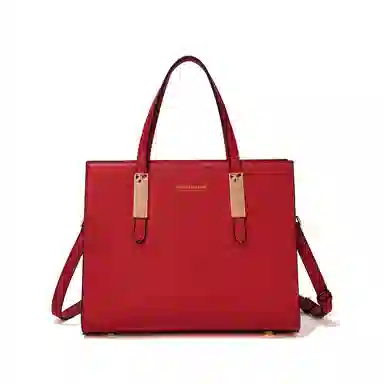 红蜻蜓 大容量结婚喜庆 牛皮 单肩手提包 女款 红色