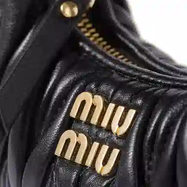 Miu Miu Matelasse Mini Hobo Bag Black