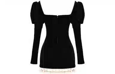HOUSE OF CB AZARIABLACK VINTAGE CREAM MINI DRESS