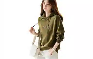 【dme】 字母印花连帽加绒宽松长袖卫衣 女款