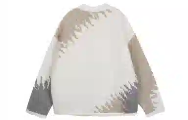 速写 休闲撞色长袖毛针织衫 男女同款