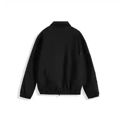 我是大卫 纯色翻领短款港风拉链保暖加厚毛呢大衣 男女同款