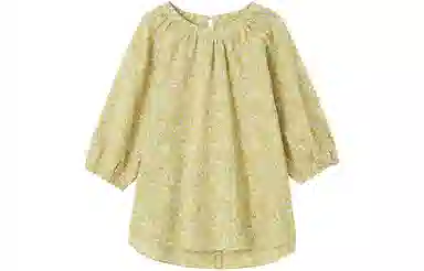 【dme】 碎花圆领套头蝙蝠长袖衬衫 女款 芥末黄