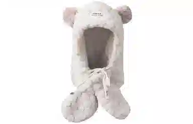 优幽兰 加绒加厚一体式防风防寒保暖护耳 斗篷帽 女款