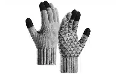 优幽兰 摩托车保暖触屏骑车 旅游实用便携防风防寒加厚 小众设计感通勤耐用护手防冻 绒线手套 男款