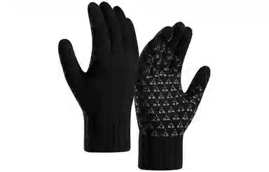 优幽兰 摩托车保暖触屏骑车 旅游实用便携防风防寒加厚 小众设计感通勤耐用护手防冻 绒线手套 男款