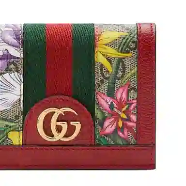 Gucci Floral Logo Stripe Wallet