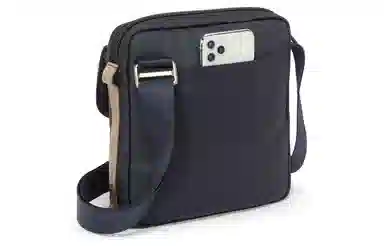 TUMI Junior Quilted Nylon Messenger Bag Midnight Khaki