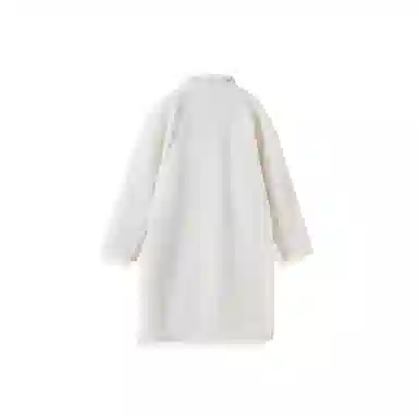 我是大卫 毛呢纯色中长款牛角扣韩版休闲外绒感外套 男女同款