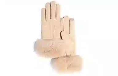 优幽兰 分指 可触屏防风防寒纯色爱心毛绒实用五指可爱气质小众防冻护手保暖休闲闺蜜穿搭 绒线手套 女款