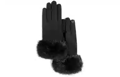 优幽兰 分指 可触屏防风防寒纯色爱心毛绒实用五指可爱气质小众防冻护手保暖休闲闺蜜穿搭 绒线手套 女款