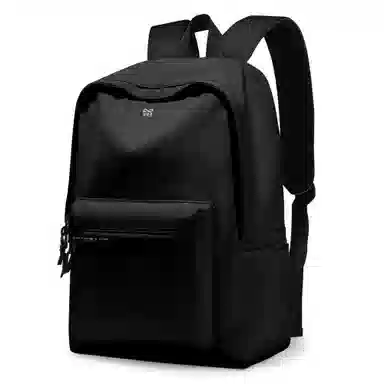 轻骑者 休闲大容量字母印花纯色初高中大学生上学通勤运动出游 织物 书包背包双肩包 男女同款情侣款 黑白色 韩版