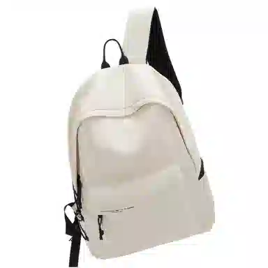 轻骑者 休闲大容量字母印花纯色初高中大学生上学通勤运动出游 织物 书包背包双肩包 男女同款情侣款 黑白色 韩版